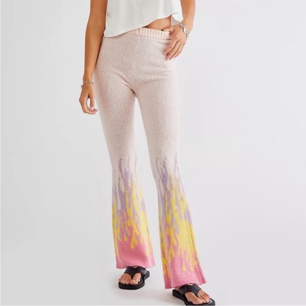 The Ragged Priest Knit Flame Flare Pants